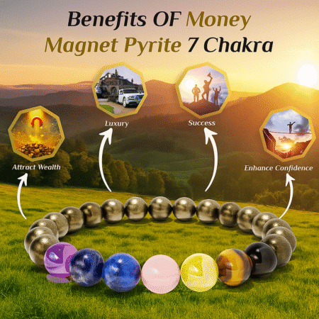 Money Magnet Pyrite Seven Chakra Bracelet Normal Bracelet